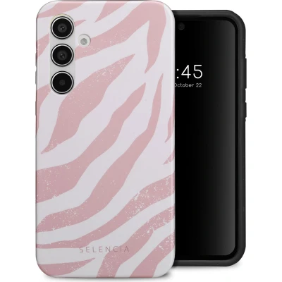 Afbeelding van Selencia Hoesje Geschikt voor Samsung Galaxy A55 Vivid Backcover Colorful Zebra Old Pink