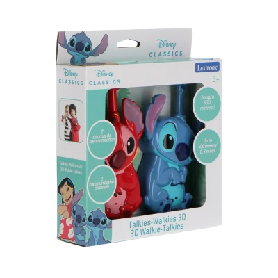 Afbeelding van Lexibook, Disney Stitch en Leroy 3D walkietalkies, bereik 500 m, 2 communicatiekanalen, riemclip, blauw/rood, TW18D