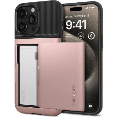 Afbeelding van Spigen Slim Armor CS Hoesje Geschikt voor Apple iPhone 15 Pro Max Roze Goud