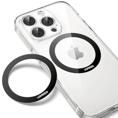 Afbeelding van UGREEN 2 stuks metalen ringen, compatibel met MagSafe, zelfklevende ring, 3 m, dikte 0,65 mm, MagSafe accessoires voor magnetisch opladen, telefoonhouder in de auto