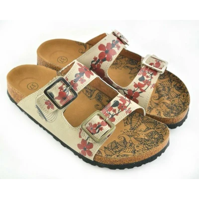 Afbeelding van GOBY Red Azaela Clogs Slippers Hoge kwaliteit Handmade Maat 36