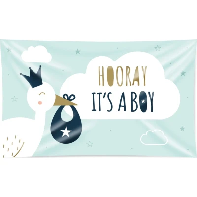Afbeelding van Gevelvlag Hooray it&#039;s a Boy XXL 150x90cm