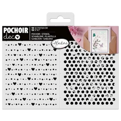 Afbeelding van Aladine Stencil 13x18cm Hearts (81259)
