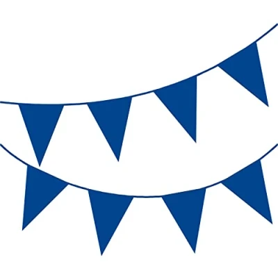 Afbeelding van Happium 10 m vlaggetjesslinger in effen kleur voor feestdecoratie (blauw), perfect verjaardagen, bruiloften, themafeesten, feestdagen en andere speciale evenementen.