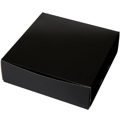 Afbeelding van Taartdoos 25x25x8cm. Zwart 50st