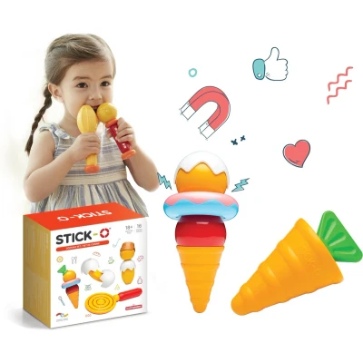 Afbeelding van Stick O Kookset 16 onderdelen magnetisch speelgoed 1 jaar peuter jongens en meisjes baby 2