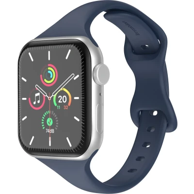 Afbeelding van imoshion Slim siliconen bandje Geschikt voor Apple Watch 1, 2, 3, 4, 5, 6, 7, 8, 9, 10 (42 mm), SE 38/40/41 mm Blauw One Size