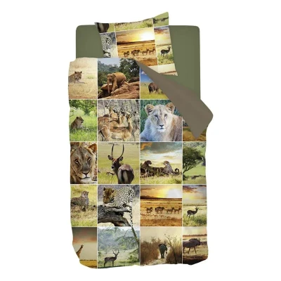 Afbeelding van Snoozing Adventure Flanel Dekbedovertrek Junior 120x150 cm + 1 kussensloop 60x70 Multi kleur