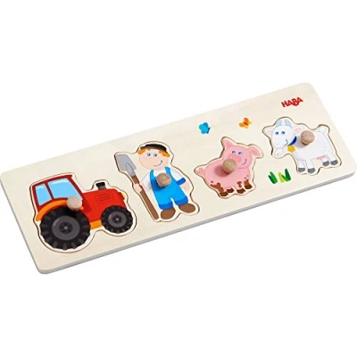 Afbeelding van Haba Vormenpuzzel Landleven Junior Hout 4 Stukjes