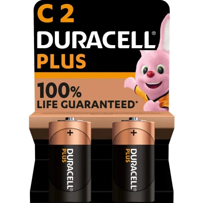 Image de Duracell pile alcaline mn1400 lr14 c 1.5v plus 100% live bl.2pcs 12737