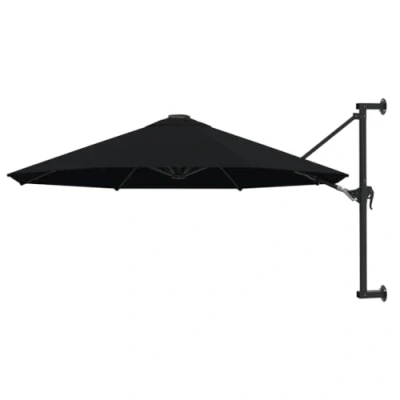 Afbeelding van vidaXL Wandparasol met metalen mast, 300 cm, zwart