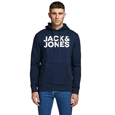 Afbeelding van Jack &amp; Jones Ecorp LOGO NOOS Hoodie navy, Heren, Maat: Medium, Navy