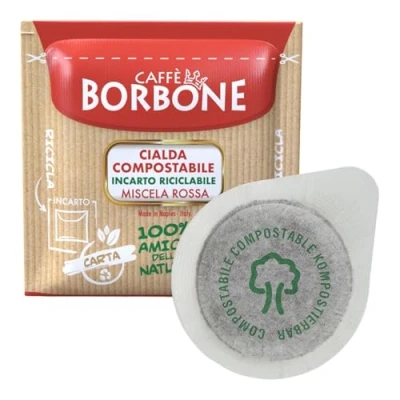 Afbeelding van Caffè Borbone Rossa ESE Koffiepads 50 stuks Composteerbaar / 100% biologisch afbreekbaar