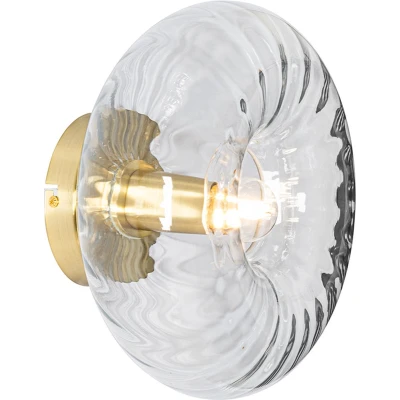 Afbeelding van QAZQA Art Deco wandlamp goud met glas Ayesha