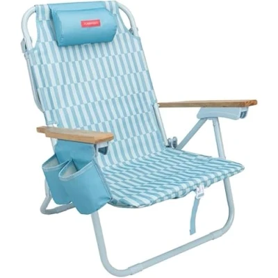 Afbeelding van Flamingueo luxe strandstoel campingstoel groen met koelelementen 62 x 47 80 cm