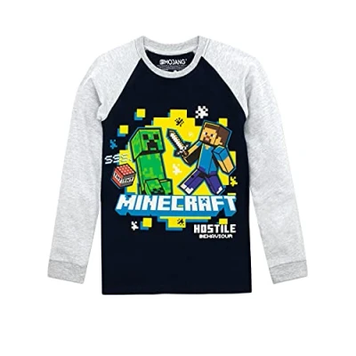 Afbeelding van Minecraft T shirt met lange mouwen voor jongens, Mehrfarbig