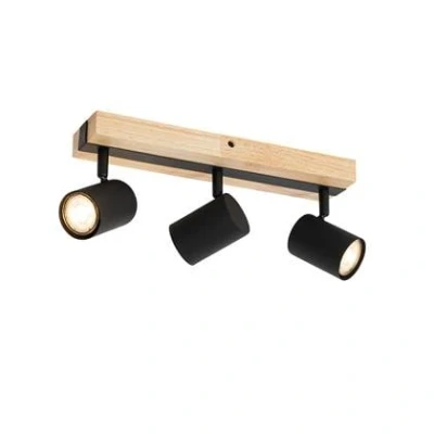 Afbeelding van QAZQA jeana Moderne Plafondspot Spotje Opbouwspot 3 lichts L 35 cm Naturel Industrieel Woonkamer Slaapkamer Keuken