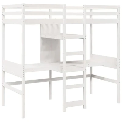 Afbeelding van vidaXL Hoogslaper zonder matras massief grenenhout wit 75x190 cm