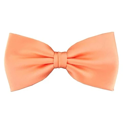Afbeelding van TigerTie Voorgebonden satijnen vlinderdas effen kleur + geschenkdoos, abrikoos oranje