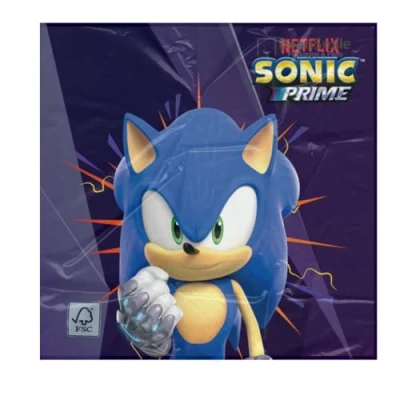 Afbeelding van BeenSmile, Sonic Prime papieren servetten, 33 cm, 20 stuks