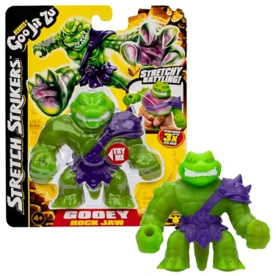 Afbeelding van Heroes of Goo Jit Zu Bandai CO42845 actiefiguur ontdek de Stretch Strikers Rock Jaw, spons en rek, meerkleurig,