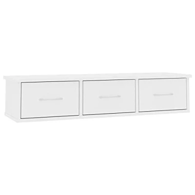Afbeelding van vidaXL Wandrek en laden, wit, 60 x 26 18,5 cm, bewerkt hout