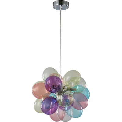 Afbeelding van Lucande hanglamp 3lichts Glas H: 30 cm G9 meerkleurig