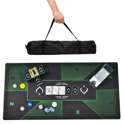 Afbeelding van Texas&#039; Finest Pokermat Inclusief E Book Antislip Poker Draagtas Pokertafel Pokerkleed