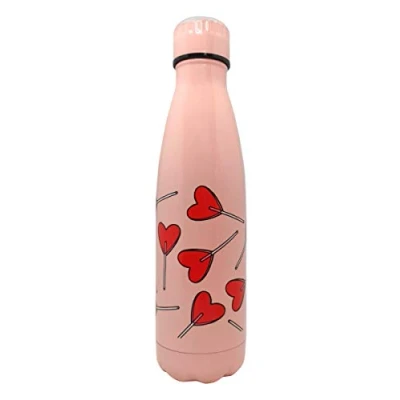 Image de NERTHUS Bouteille Isotherme Double paroi pour friandises et Boissons Chaudes Design cœurs en Acier Inoxydable 500 ML sans BPA, 18/8