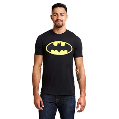 Afbeelding van dc comics Batman Logo T shirt heren, zwart.