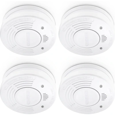 Afbeelding van Alecto SA 110 QUAD Rookmelder met 10 jaars sensor en batterij, 4 pack, wit White