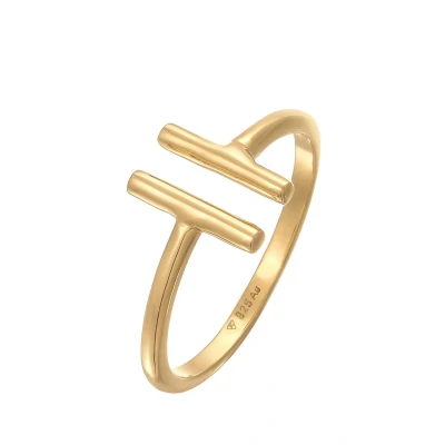 Afbeelding van Elli GEO Modern Basic Ring goldcoloured, Dames, Maat: 54, Gold coloured