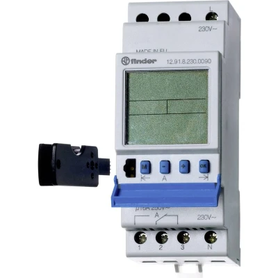 Afbeelding van Finder 12.91.8.230.0090 Schakelklok voor DIN rails 230 V/AC 1x wisselcontact 16 A 250 Dagprogramma