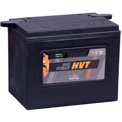 Afbeelding van intAct Bike Power HVT 07, CHD4 12, 12 V 30 Ah, 350 A (EN), trillingsbestendige en robuuste AGM accu, onderhoudsvrij