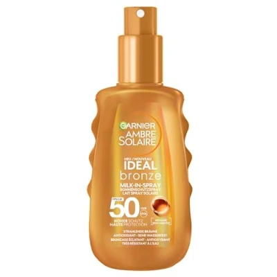 Afbeelding van Garnier Ambre Solaire Ideal Bronze Milkinspray SUN Protection SPF 50 Zonnebrandcrème, Dames, Maat: 150 ml, Not defined