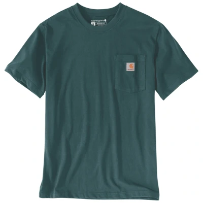 Afbeelding van Carhartt T shirt 103296 met borstzakje groen mt. XS