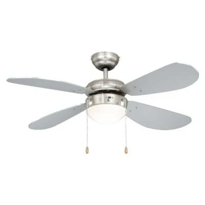 Image de VAXCEL CLASSIC VENTILATEUR DE PLAFOND AVEC SYSTÈME D&#039;ÉCLAIRAGE ARGENTÉ