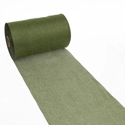 Afbeelding van Deko As Shabby Chic Tafelloper linnenlook polyester geurloos 20 cm x 25 m 15 olijfgroen