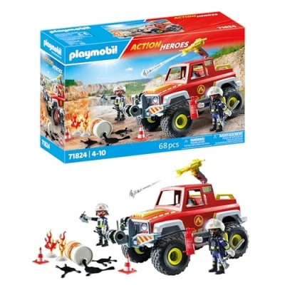Image de Playmobil Action Heroes 71824 Véhicule de pompiers avec bidon enflammé