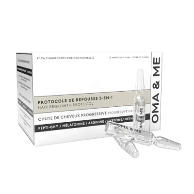 Afbeelding van Laboratoires OMA &amp; ME 3 in 1 haaruitvalprotocol haargroeiserum en anti haaruitval snelle haargroei programma maand 12 flesjes van 6 ml