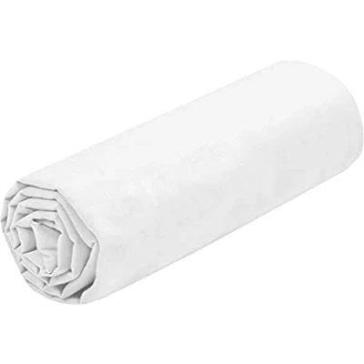 Image de Lovely CASA Drap Housse Taille 180x200 cm Grand Bonnet 30 100% Coton certifié Oeko Tex Couleur Blanc Modèle Eden Linge de Lit pour Maison Doux et Confortable Nid Douillet