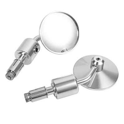 Afbeelding van Keenso Zijspiegels, 7/8 inch stuurspiegel, universeel, verstelbaar, 3 inch, achteruitkijkspiegels, zijspiegel met uiteinde (zilver)