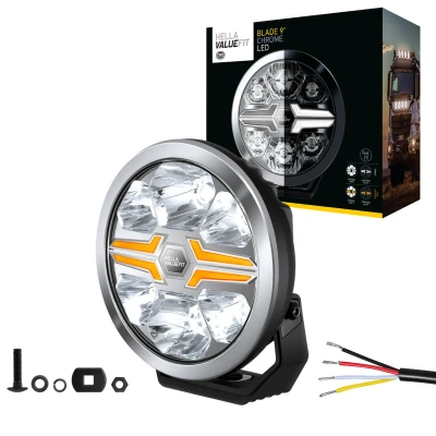 Afbeelding van Hella LED Verstraler Blade 9&quot; Chrome Wit/Oranje Positielicht Ref 25
