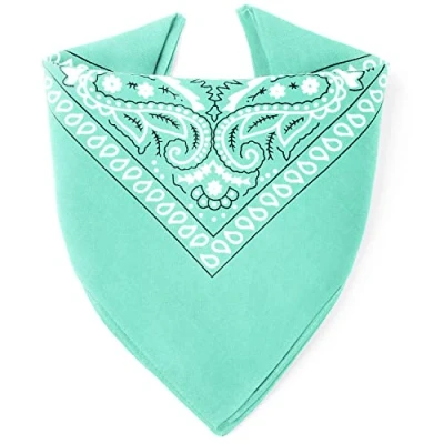 Afbeelding van ...KARL LOVEN Bandana van 100% katoen premium kwaliteit superieure dikte 20 exclusieve kleuren motief Paisley, Jade, één maat, Jade