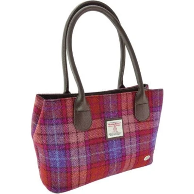 Afbeelding van Schoudertas Cassley Oranje Paars Tartan Klassiek Harris Tweed Glen Appin of Scotland