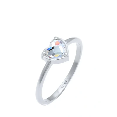 Afbeelding van Elli Glass Crystal Ring, Dames, Maat: 54, Silber