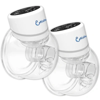 Afbeelding van Kolvy® Pro Draadloze Elektrische Borstkolf Dubbel Intelligente Kolfapparaten Handsfree Breast Pump Incl. E Book Borstvoeding 4 Modes &amp; 12 Levels USB Oplaadbaar 3 Maten