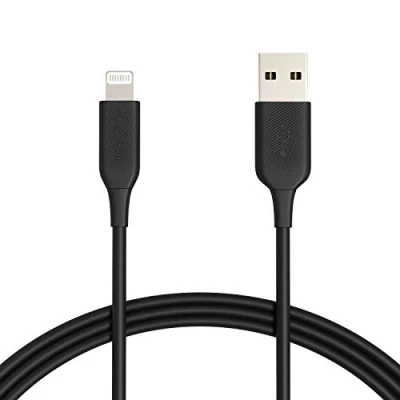 Afbeelding van Amazon Basics Lightning naar USB A kabel, MFi gecertificeerde oplaadkabel voor iPhone, zwart, 1,8 m (2 stuks)