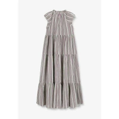 Afbeelding van Sissy Boy Dames Multicolour gestreepte maxi jurk (Maat M, Katoen)