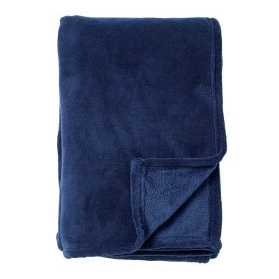 Afbeelding van Dutch Decor OWEN Plaid 130x160 cm coral fleece deken heerlijk zacht Insignia Blue blauw